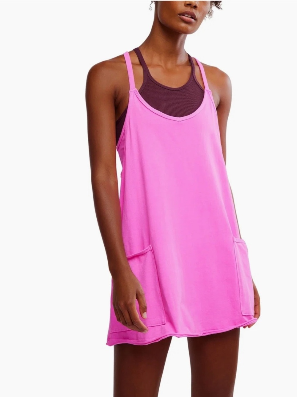 Free People Movement Hot Shot Mini Dress in Pink, Small